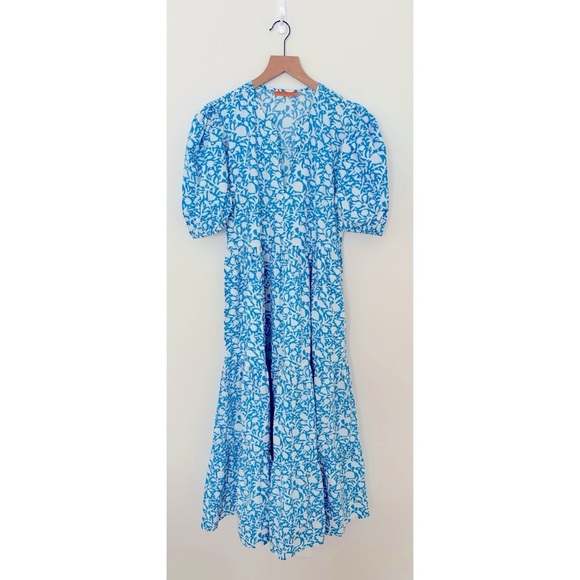 OLIPHANT Tuckernuck Canary Blue White Floral
Maxi Cotton Block Print Dress - Picture 3 of 12